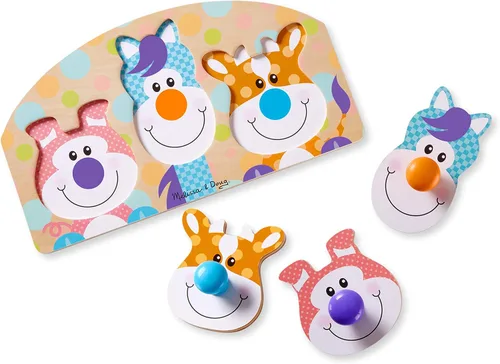 Vista 5 de Melissa & Doug First Play - Rompecabezas de madera de animales de granja (3 piezas)
