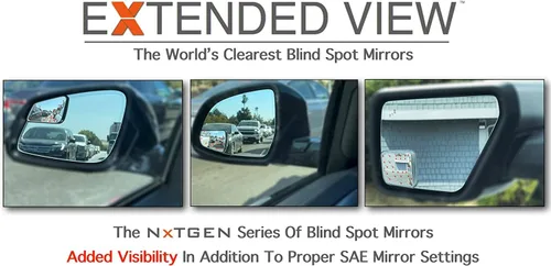 Vista 4 de NXTGEN - Espejos de punto ciego personalizados, compatibles con espejos de fábrica Ford F150 de 13ª generación 2015-2020 con BLIS Vista extendida