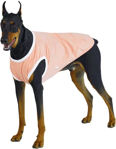 Vista 11 de Camiseta sin mangas para perro, camisas de algodón para perros, camisetas sin mangas, suave, transpirable, fresca para perro, ropa para mascotas