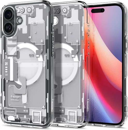 Vista 21 de Spigen Ultra Hybrid MagFit Impresión Digital Directa - Funda para iPhone 16 Pro [Diseño Personalizado][Compatible con Magsafe] - Analógica DDP