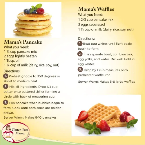 Vista 5 de Gluten Free Mama 's: Mezcla para panqueques y waffles, ligera y esponjosa, bolsa de 32 onzas