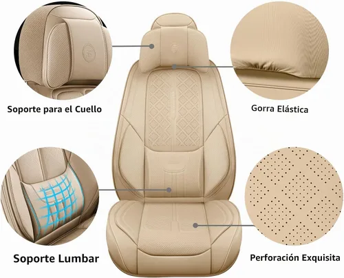Vista 3 de NS YOLO Fundas de Asiento de Cuero de Cobertura Completa para Coches, SUV y Camiones, Protector de Asiento de Coche, Fundas de Asiento de Automóvil