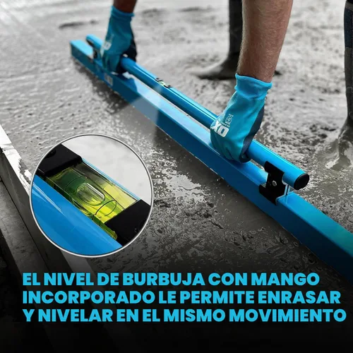Vista 3 de OX TOOLS Serie Pro Nivel de concreto de 48 pulgadas con vial nivelador Aleación estructural resistente Mango ergonómico Ligero y reversible