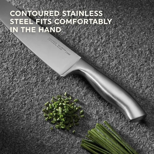 Vista 5 de Chicago Cutlery Insignia - Juego de cuchillos de cocina (13 piezas) con bloque de madera, asas contorneadas y tijeras de acero inoxidable afilado