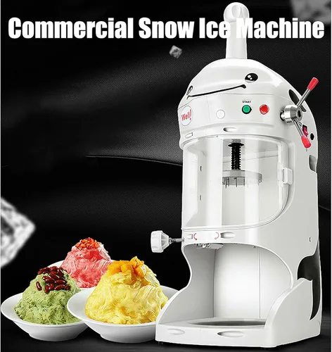 Vista 3 de Máquina de afeitar de hielo 198.4 lbs/H, máquina comercial de granizado de hielo de 350W, máquina de afeitar de hielo Máquina eléctrica de cono
