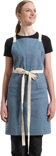 Vista 2 de MEEMA Chef Cross Back Aprons for Women with Pockets for Cooking, Baking
