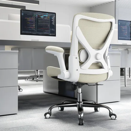 Vista 9 de Ergalithic Silla de Oficina Ergonómica para Hogar y Computadora - Silla X en Forma de Malla con Cuero PU y Soporte Lumbar Ajustable - Silla