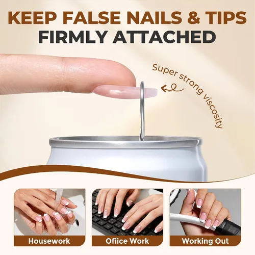 Vista 4 de UNA GELLA - Pegamento para uñas súper fuerte, 2 unidades de 0.3 fl oz, semisólido