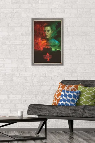 Vista 2 de Trends International Netflix Stranger Things: Season 4 - Póster de pared de once hojas, 14.725 x 22.375 pulgadas, versión enmarcada de madera