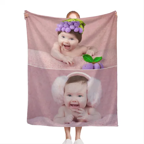 Vista 9 de Mantas personalizadas con fotos, manta personalizada de collage de fotos, manta personalizada para parejas, con mis propias fotos, regalos de Foto 1