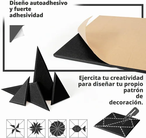 Vista 5 de Art3dwallpanels Paquete de 12 Paneles Acústicos de 12" X 12" Paneles de Pared Insonorizantes Autoadhesivos Amortiguadores de Sonido, Decoración