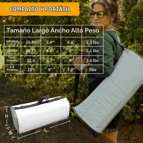 Vista 4 de Foam Sleeping Pad for Camping - AYAMAYA Foldable Camping Mattress for 1/2/3/4/5/6 Person, Extra Thick Waterproof Tent Footprint Inner Camping Mat
