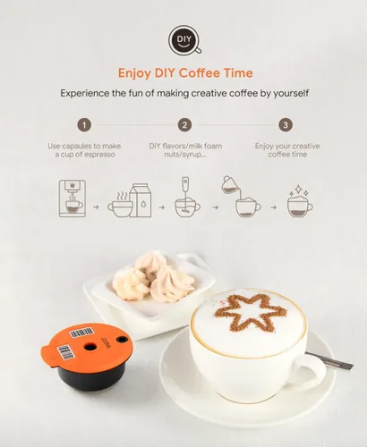 Vista 8 de Cápsulas de café recargables, cápsulas de café reutilizables de 7.4 fl oz para máquina de café Bosch Tas, cápsulas de café recargables con tapa