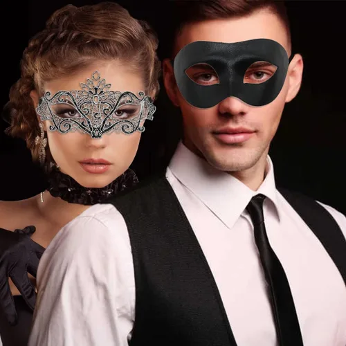Vista 6 de Máscara de máscaras para mujeres parejas y hombres máscara para carnaval Halloween máscara de ojos de encaje para fiesta baile de graduación bar