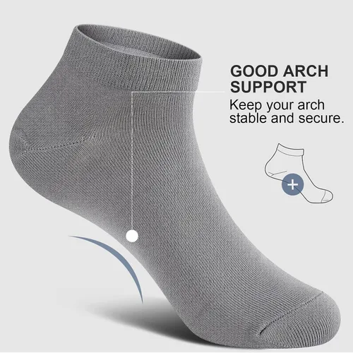 Vista 2 de Calcetines invisibles de corte bajo para mujeres y hombres, atléticos, cortos, de algodón, delgados, ligeros, clásicos, casuales, 12 pares