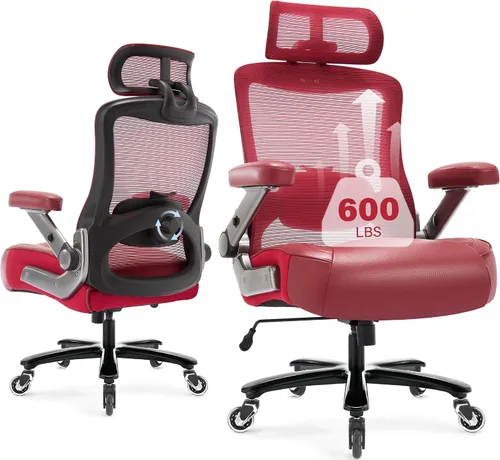 Vista 10 de Silla de oficina grande y alta de 600 libras, silla de escritorio ejecutiva