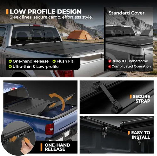 Vista 8 de Auto Dynasty Cubierta FRP Tonneau de perfil bajo para Ram 1500 2019-2025