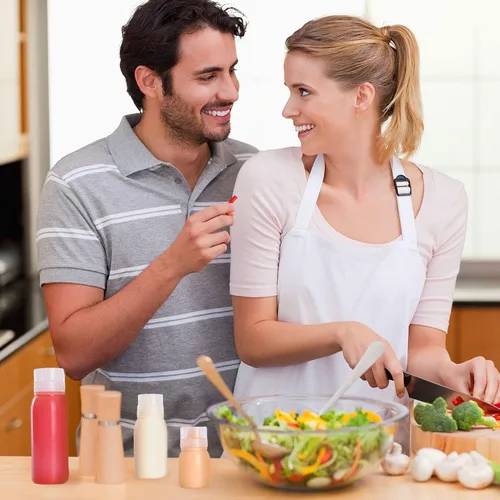 Vista 7 de Botellas exprimibles porosas de condimentos, recipiente pequeño para aderezo para ensaladas y salsa, botella multiboquilla, 6 piezas, 6 onzas, 5