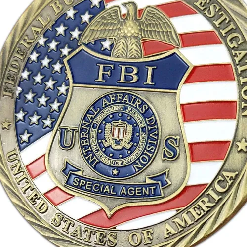 Vista 4 de Moneda de desafío militar del FBI de los Estados Unidos Colección de monedas de San
