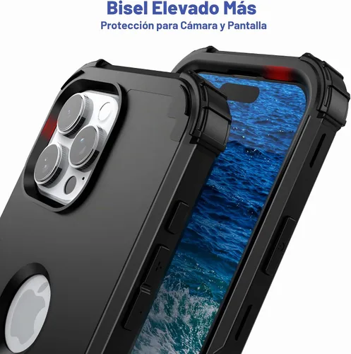 Vista 5 de IDweel Funda para iPhone 16 Pro Max con Protector de Pantalla, 3 en 1 Resistente a Golpes Ajuste Delgado Híbrida de Servicio Pesado Cubierta Dura