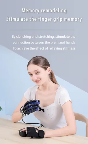 Vista 2 de Guantes de robot de rehabilitación de manos, equipo de recuperación física de rehabilitación de función de memoria, para parálisis cerebral