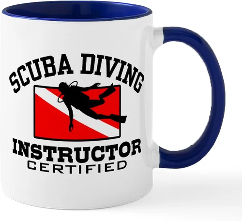 Vista 49 de CafePress Scuba Flag Diver Taza de café de cerámica de 11 oz (11.0 fl oz)
