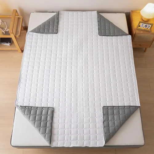 Vista 5 de Funda de colchón de tamaño matrimonial con cremallera, a prueba de polvo, transpirable y lavable, personalizable (gris, 39.4 x 78.7 x 3.9 in)