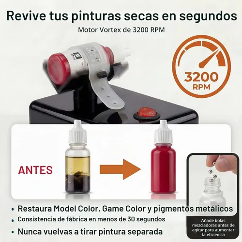 Vista 2 de Mezclador de vórtice para pinturas de modelos y esmalte de uñas Negro