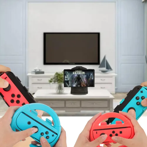 Vista 7 de Switch Accessories - Family Bundle Accessories for Nintendo Switch, Carry Case& Screen Protector,4 Pack Joy Con Grips and Steering Wheels, Case