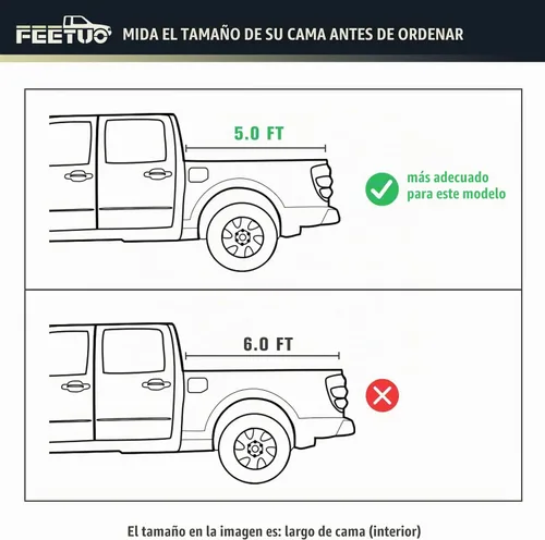 Vista 2 de FRP - Cubierta rígida de tres pliegues para Gladiator JT 2020-2026 de 5 pies/60.3 pulgadas para modelos con o sin el sistema de riel de cubierta