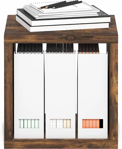 Vista 6 de Furinno Estantería para cubículos, estantería apilable, organizador de almacenamiento en cubos con parte trasera abierta, extragruesa, 15.8 x 15.8 x