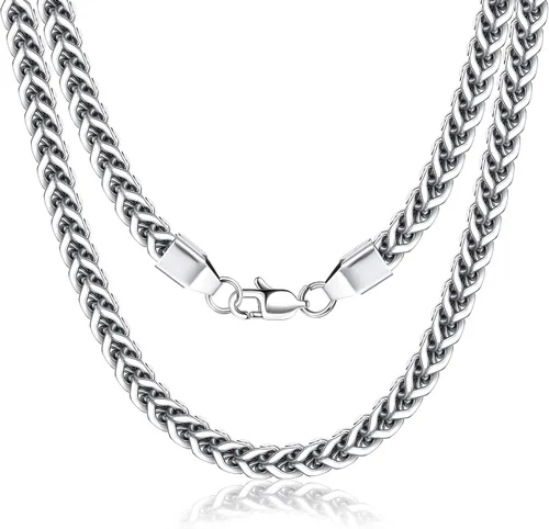 Vista 3 de FIBO STEEL 3-6 mm, collar de acero inoxidable estilo punk para hombres, 20-36 pulgadas