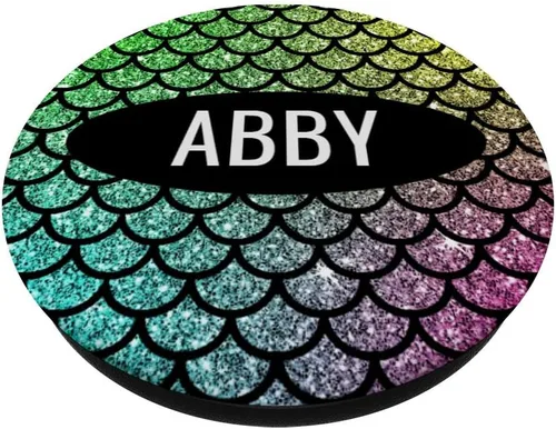 Vista 2 de Abby Gift - Agarre de sirena con diseño de arco iris, color rosa y azul y verde