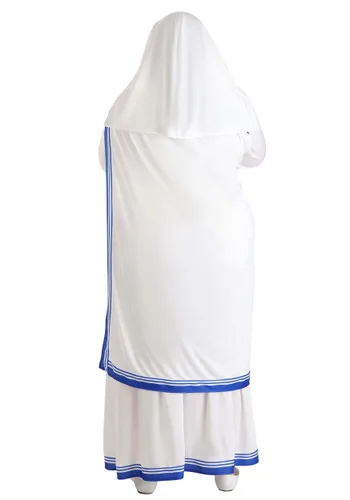 Vista 2 de Disfraz de Madre Teresa para Mujer Talla Plus Multicolor