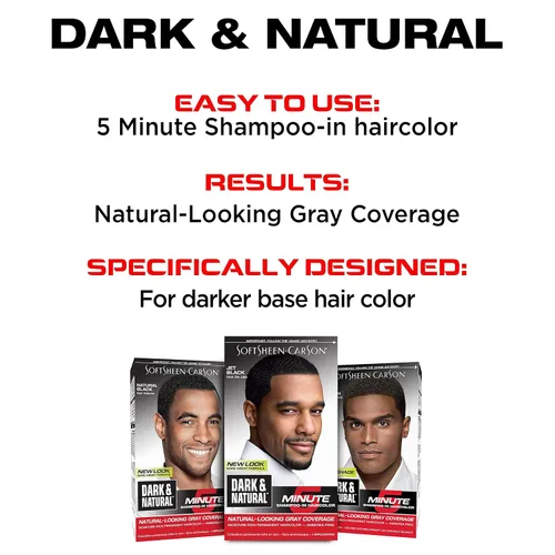Vista 6 de SoftSheen-Carson Dark & Natural Champú-Tinte para el Cabello de 5 Minutos, Negro Azabache