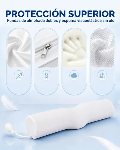 Vista 5 de SMDR Almohada cervical ajustable para el cuello para aliviar el dolor, almohada cervical de espuma viscoelástica con soporte de cojín de aire