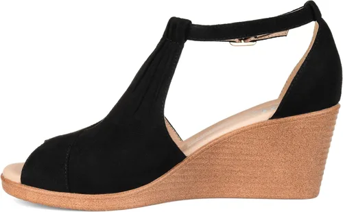 Vista 2 de Brinley Co. Kealy Comfort - Suela para mujer con correa de tobillo y corte central