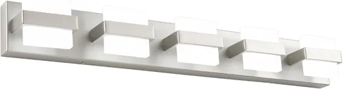 Vista 17 de SOLFART Lámpara de baño cromada de 3 luces, luz de tocador sobre el espejo, lámparas LED modernas, 5 colores de temperatura ajustable moderna