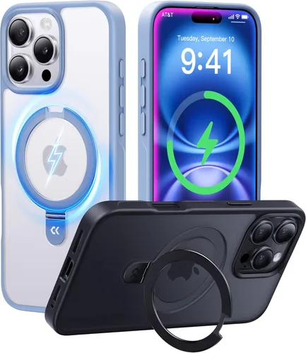 Vista 42 de CASEKOO - Funda diseñada para iPhone 14 Pro con soporte magnético invisible [protección contra caídas de grado militar] [compatible con MagSafe]