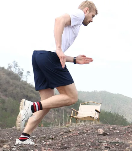 Vista 4 de Kuenlun Top Pantalones cortos deportivos para hombre, de secado rápido, con bolsillos con cremallera, para correr, senderismo, deportes, 7 pulgadas