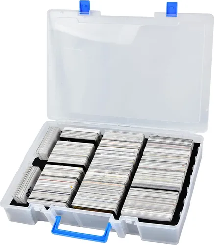 Vista 8 de ALKOO 2200+ Caja grande de almacenamiento para cartas de intercambio para niños contra la madurez, organizador de barajas C.A.H MTG para cartas