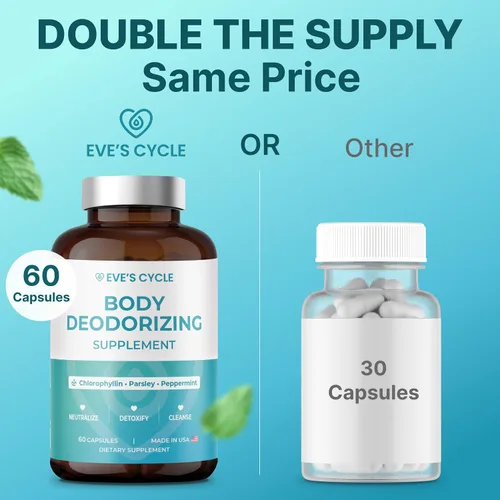 Vista 9 de Suplemento desodorizante corporal – Desodorante interno natural cápsulas de clorofila con perejil y menta – 60 pastillas veganas de 500 mg +