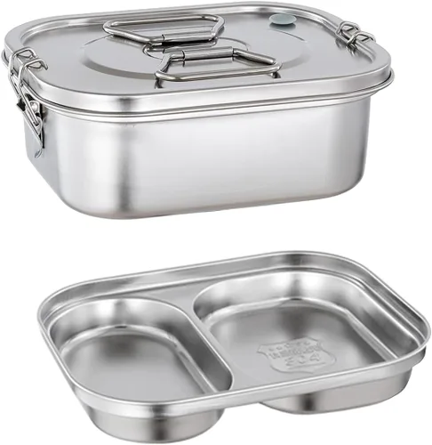 Vista 9 de Lonchera grande de acero inoxidable para adultos con tapa a prueba de fugas y cerraduras seguras, 36 onzas líquidas para variedad de alimentos