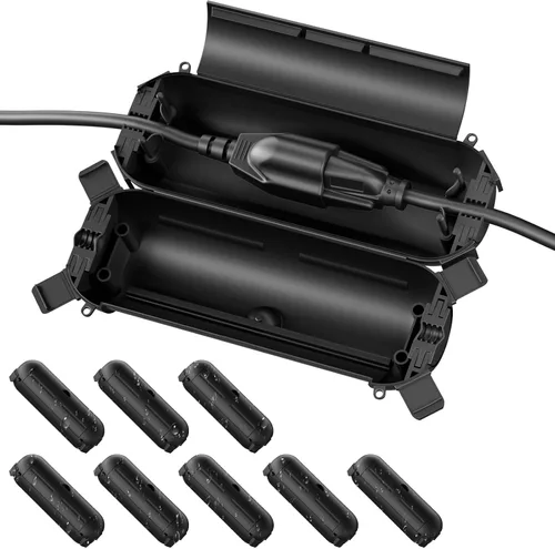 Vista 11 de Flemoon [Paquete de 3] Cubierta de cable de extensión para exteriores, impermeable, resistente a la intemperie, caja de conexión eléctrica