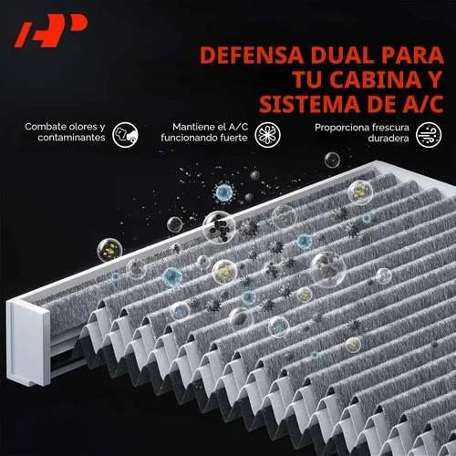 Vista 6 de Filtro de aire de cabina A-Premium con carbón activado compatible con modelo Subaru - Crosstrek 2016-2017, Forester 2009-2018, Impreza 2008-2016