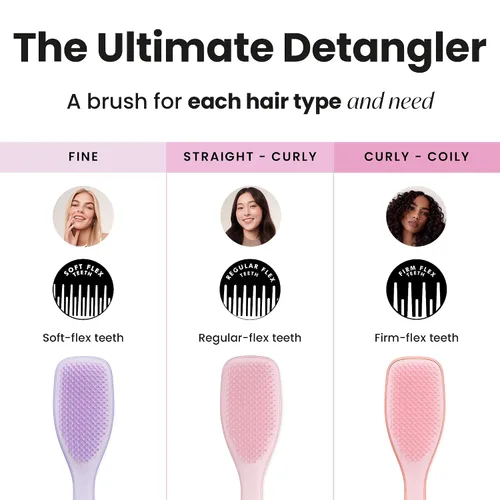 Vista 7 de Tangle Teezer Cepillo desenredante fino y frágil para cabello teñido, fino y fino, dientes flexibles suaves de dos niveles que reducen la rotura