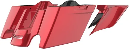 Vista 45 de Cubiertas laterales de alforjas estiradas para motocicleta, extensión extendida para Harley Touring 2014+ - Whisky ámbar Amber Whiskey