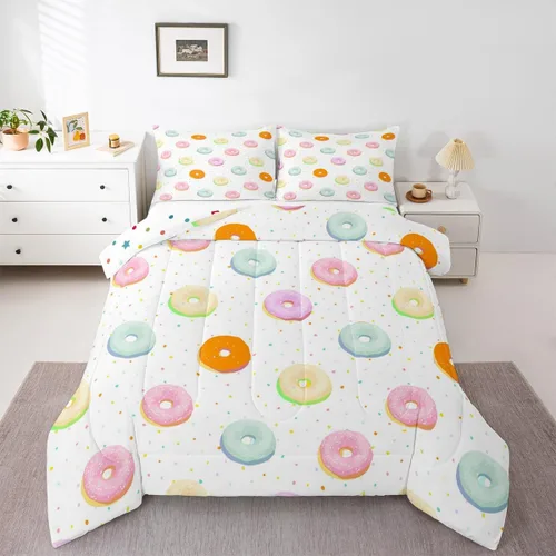 Vista 11 de Juego de edredón de mariposa morada tamaño individual para niñas y niños, ropa de cama rosa degradado, relleno de edredón de mariposa de ensueño
