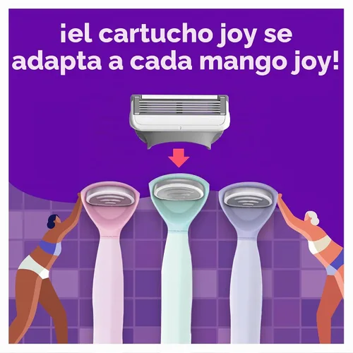 Vista 4 de joy Lubrastrip - Recambios de cuchilla de afeitar para mujer, 12 unidades, morado, para ayudar a evitar la irritación de la piel