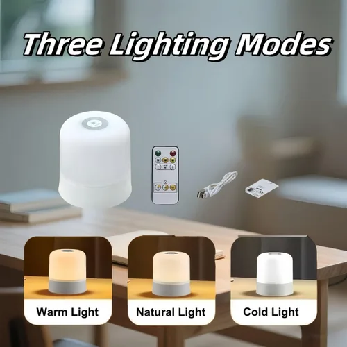 Vista 3 de Luz nocturna para bebé, 3 colores, luz de huevo para guardería, luz nocturna recargable, pequeña lámpara inalámbrica para mesa y mesita de noche